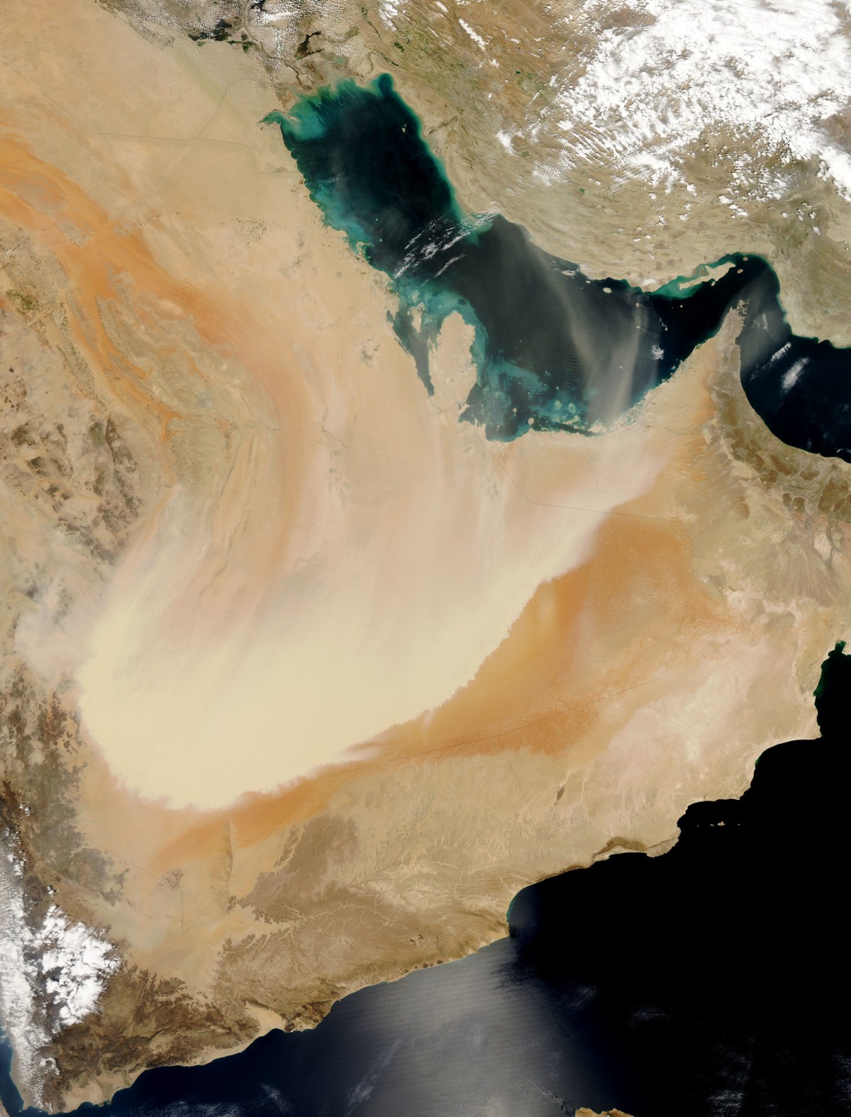 A 2011 dust storm in Saudi Arabia imaged by NASA. Credit: NASA/GSFC/Jeff Schmaltz/MODIS Land Rapid Response Team