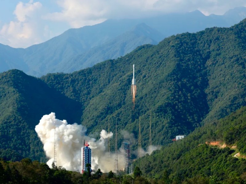 A Long March 3B lifts off from Xichang carrying the 59th and 60th Beidou navigation satellites into orbit, Sept. 19 (UTC), 2024.