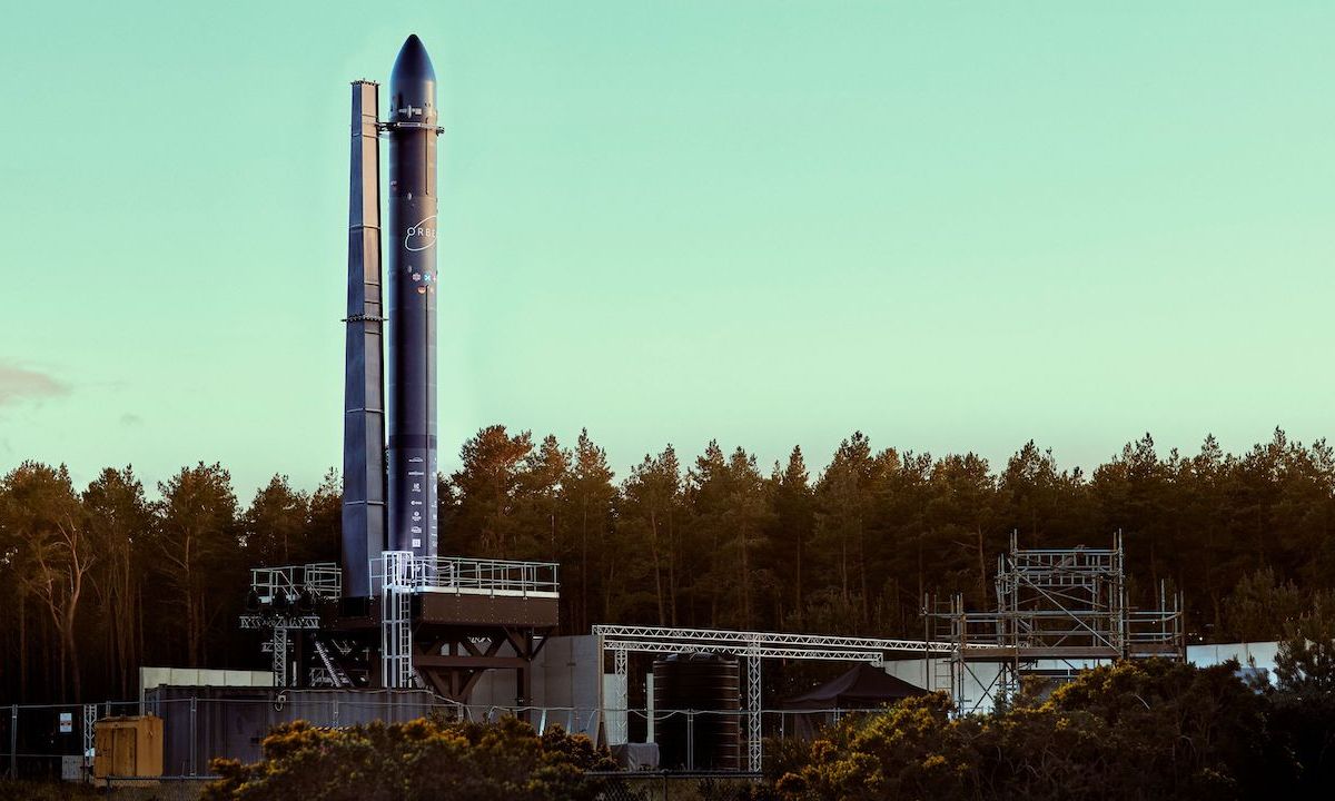 Orbex Prime rocket at Kinloss test stand.