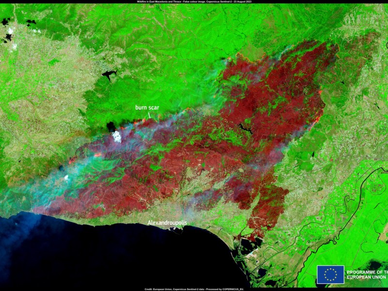 Sentinel-2 Greek wildfires