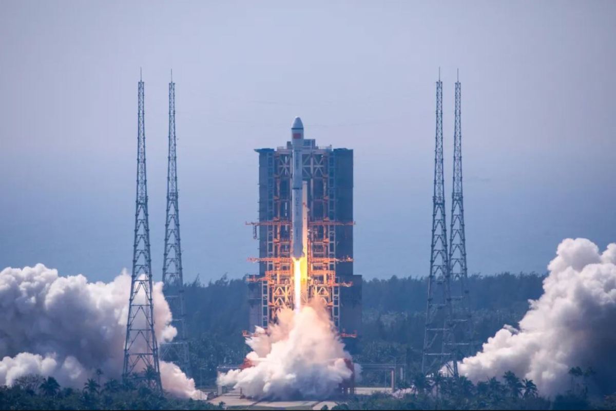 The second Long March 8 lifts off from Wenchang at 11:06 a.m. local time, Feb. 27, 2022.