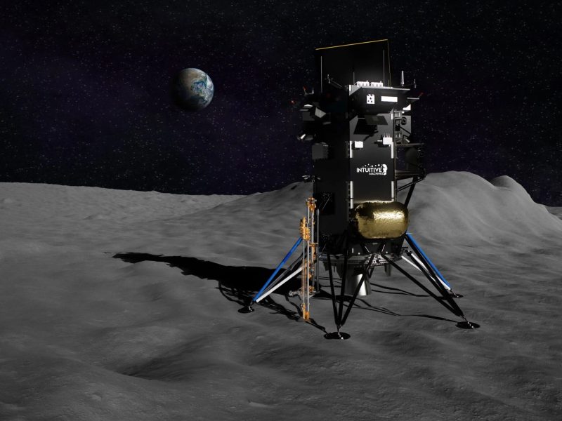 Intuitive Machines is preparing IM-2, a Nova-C lunar lander dubbed Athena, for an early January mission to the moon’s south pole. Onboard the lander is NASA’s Polar Resources Ice Mining Experiment-1 (PRIME-1) experiment designed to search for water ice on the moon. Credit: Intuitive Machines