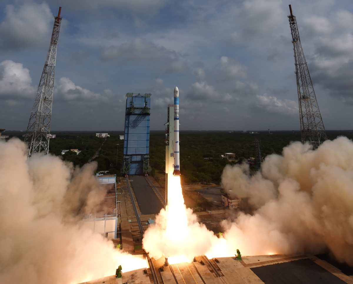 Liftoff of India's third SSLV rocket on Aug. 16 UTC 2024, carrying the EOS-08 Earth observation satellite. Credit: ISRO