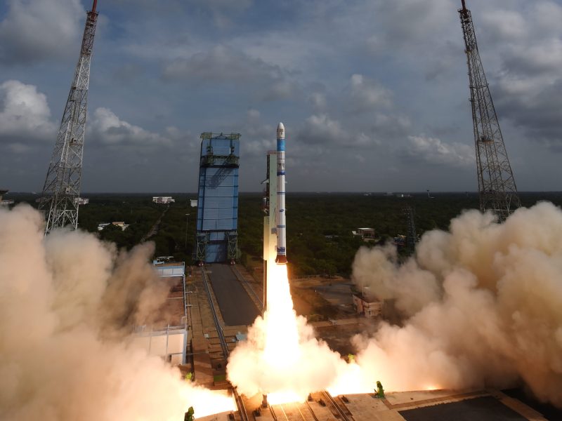 Liftoff of India's third SSLV rocket on Aug. 16 UTC 2024, carrying the EOS-08 Earth observation satellite. Credit: ISRO