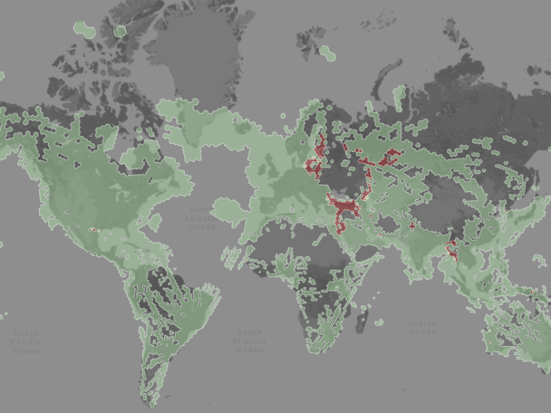 a map of global GNSS interference on Nov. 20, 2024 based on Automatic Dependent Surveillance-Broadcast (ADS-B) data. Credit: Flightradar24