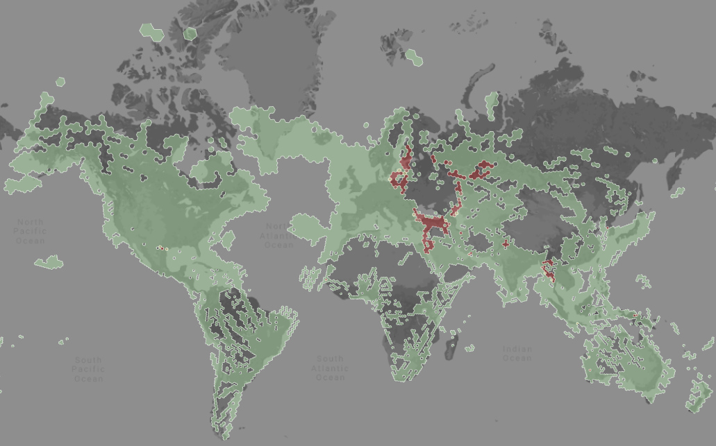 a map of global GNSS interference on Nov. 20, 2024 based on Automatic Dependent Surveillance-Broadcast (ADS-B) data. Credit: Flightradar24