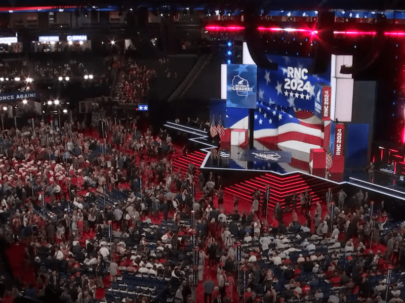 The stage at the 2024 Republican National Convention, held in Milwaukee, Wisconsin. Credit: RNC YouTube livestream