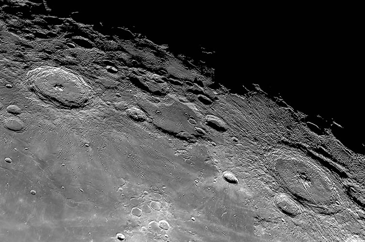 The craters Langrenus and Petavius. Image courtesy of Robert Reeves.