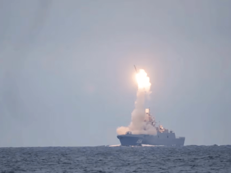 Russia conducted a hypersonic missile test in the White Sea Oct. 7, 2020. Credit: Russian Defense Ministry Press Service