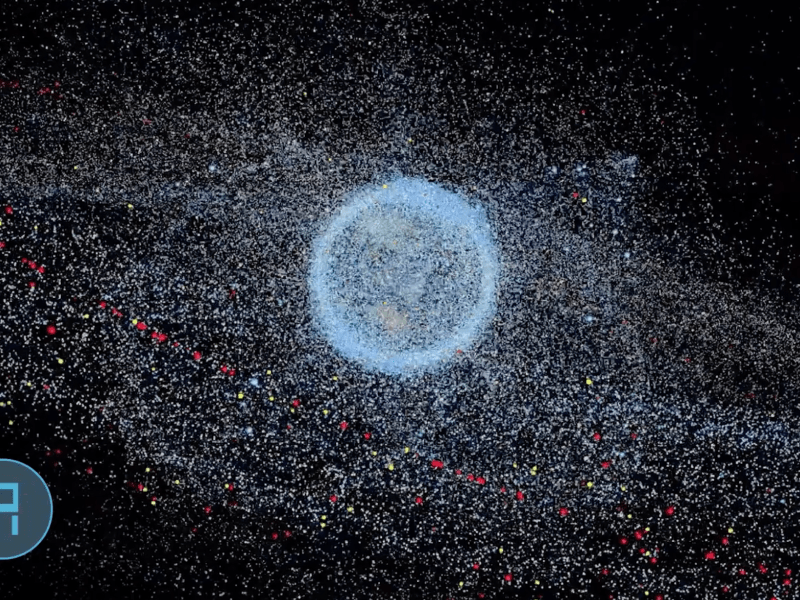 Illustration of orbital debris. Credit: IARPA